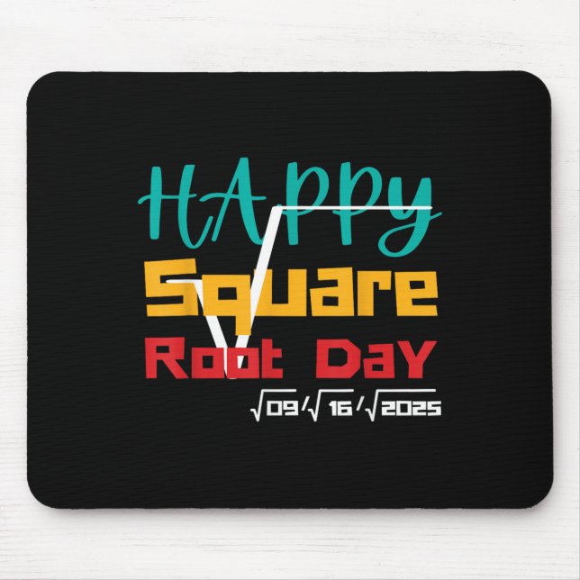 Cool Retro Happy Square Root Day Number Joke  Mouse Pad (Front)