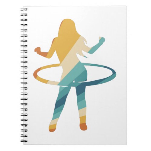 Cool Retro Hula Hoop Girl Notebook
