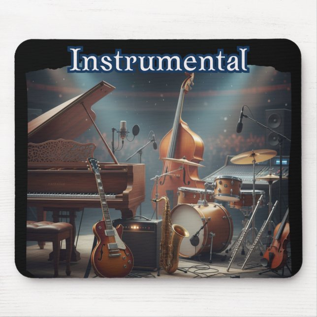 Cool Retro Instrumental Mouse Pad (Front)