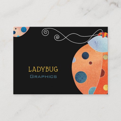 Customizable Cool Retro Ladybug Business Cards
