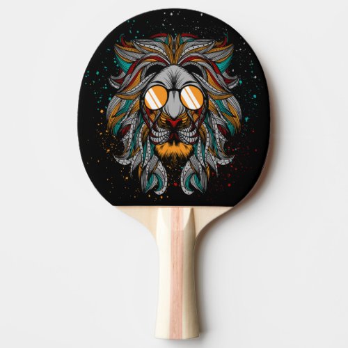 Cool Retro Lion Ping Pong Paddle