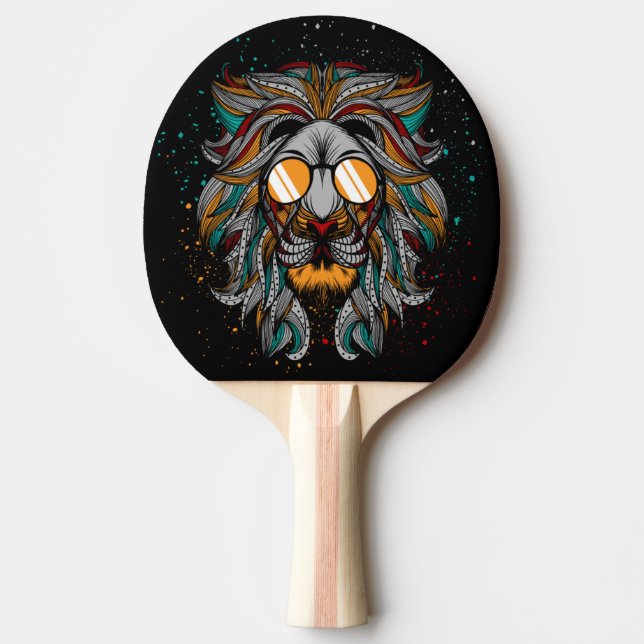 Cool Retro Lion Ping Pong Paddle (Front)