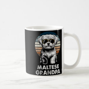 Cool Retro Maltese Grandpa Funny Vintage Dog Owner Coffee Mug