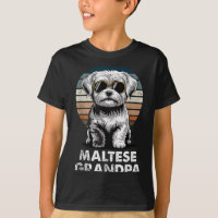 Cool Retro Maltese Grandpa Funny Vintage Dog Owner