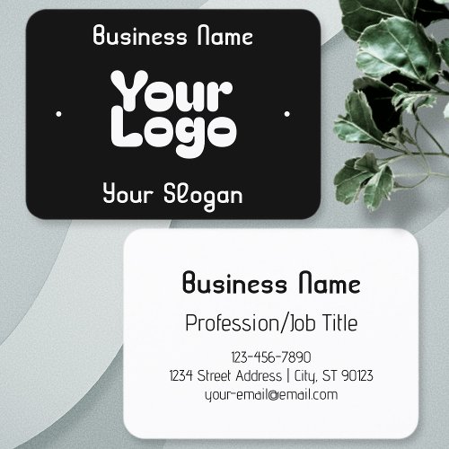 Cool Retro_Modern  Black  White Business Card