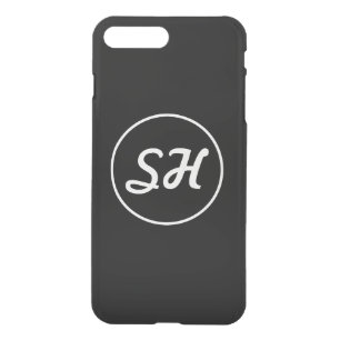 Cool Retro-Modern Style Monogram   Black iPhone 8 Plus/7 Plus Case