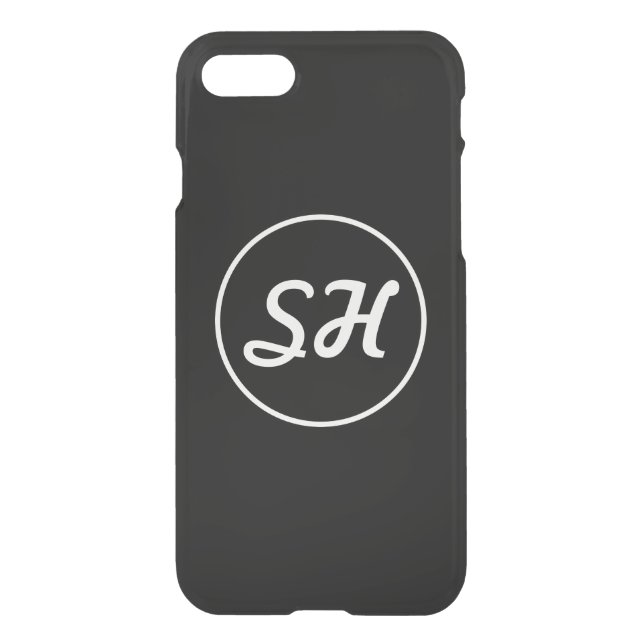 Cool Retro-Modern Style Monogram | Black Uncommon iPhone Case (Back)