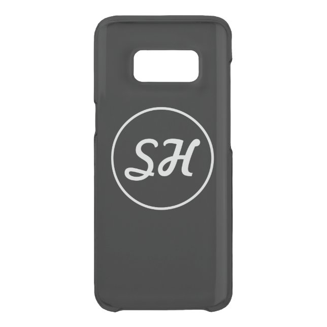 Cool Retro-Modern Style Monogram | Black Uncommon Samsung Galaxy Case (Back)
