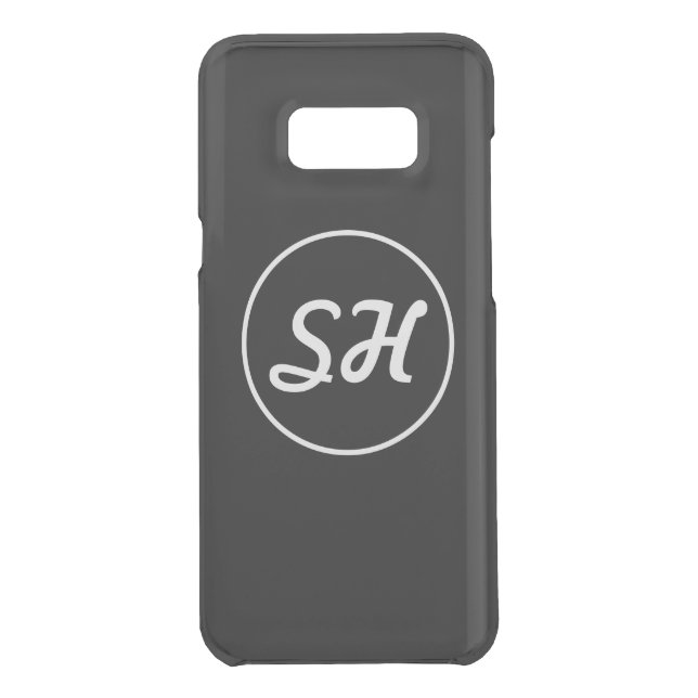 Cool Retro-Modern Style Monogram | Black Uncommon Samsung Galaxy Case (Back)