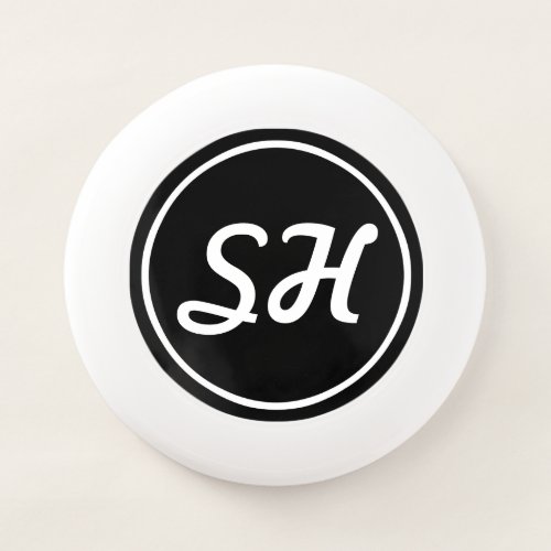 Cool Retro_Modern Style Monogram  Black  White Wham_O Frisbee