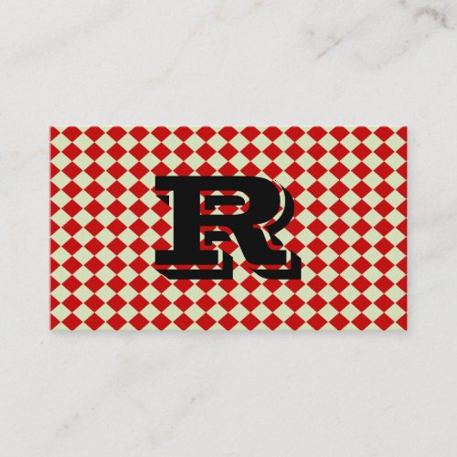 Cool Hip Monogram Retro Business Card