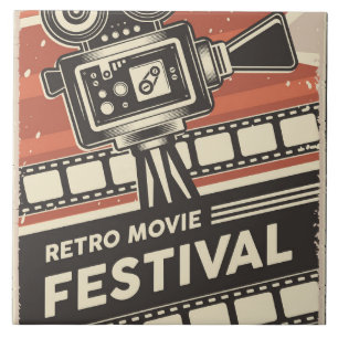 Cool retro movie theater ceramic tile