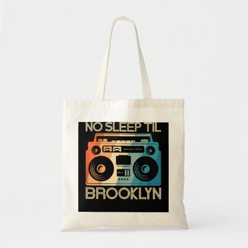 Cool Retro No Sleep Til Brooklyn Old School Porta Tote Bag