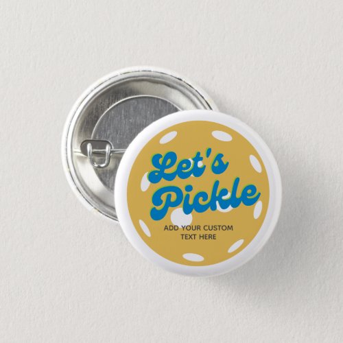 Cool Retro Pickleball Lets Pickle Personalized Button