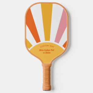 Cool Retro Pickleball Sunburst Personalized  Pickleball Paddle