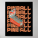 Cool Retro Pinball Machine  Poster