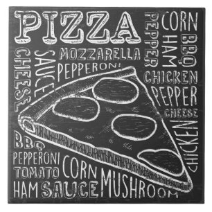 Cool retro pizza home business crafting ceramic tile