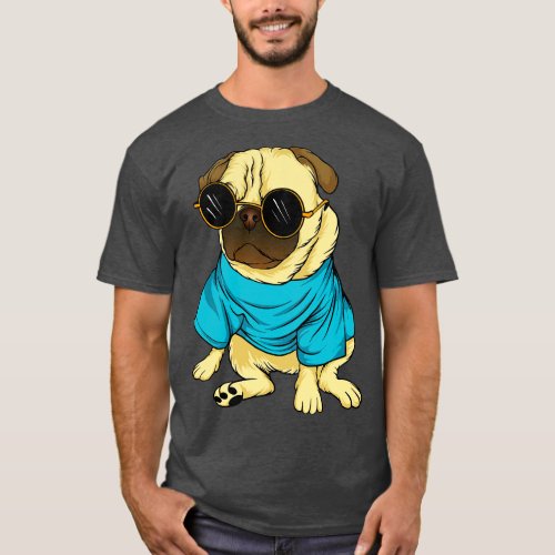 Cool Retro Pug Wearing Sunglasses Pug Lover Gift T_Shirt