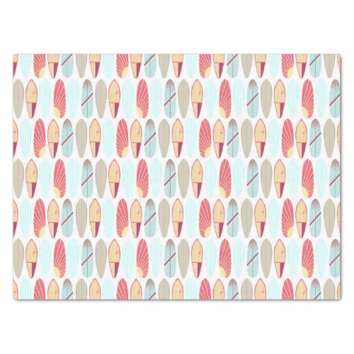 Cool retro red and blue surfboard  tissue paper