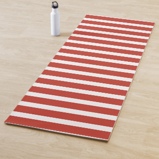 Cool retro red and white stripes  yoga mat
