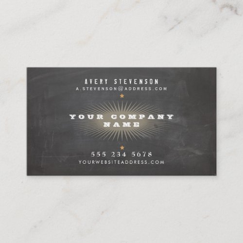 Cool Retro Rustic Black Vintage Typography Business Card
