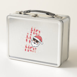 Cool Retro Santa Candy Cane Christmas Hoodie Metal Lunch Box