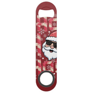 Cool Retro Santa Christmas Red Bandana Scarf Bar Key