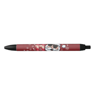 Cool Retro Santa Christmas Red Bandana Scarf Pen
