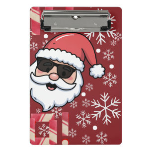 Cool Retro Santa Christmas Serving Tray Mini Clipboard