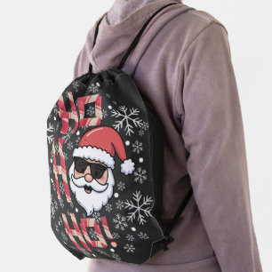 Cool Retro Santa Sunglasses Christmas Drawstring B Bag