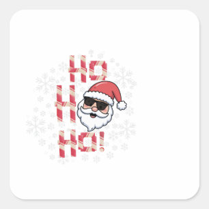 Cool Retro Santa Sunglasses Christmas Keychain Square Sticker
