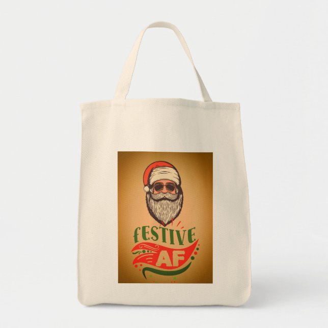 Cool Retro Santa Tote (Front)
