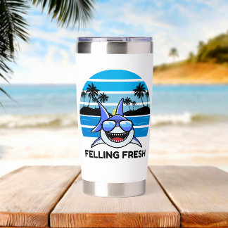 Cool Retro Shark with Sunglasses Insulated Tumbler