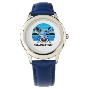 Cool Retro Shark with Sunglasses Watch