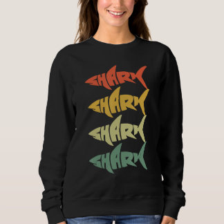 Cool retro shark word shark ocean sweatshirt