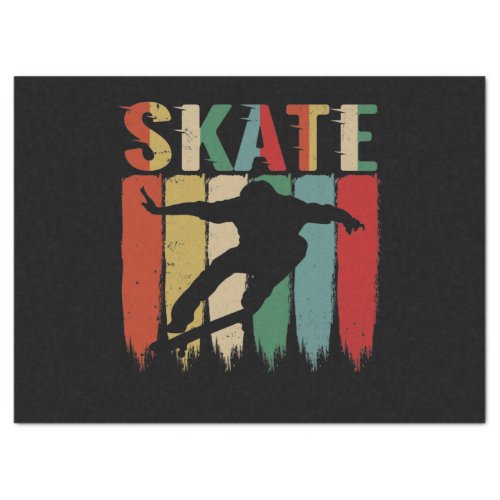 Cool Retro Skateboarder Skateboard Skating Tissue Paper