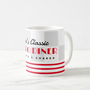 Cool retro style 50's diner coffee mug gift