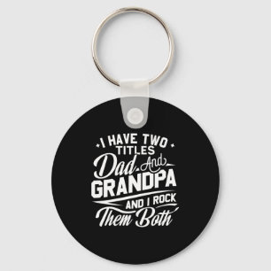 Cool Retro Style Gift For New Grandpas _1 Keychain