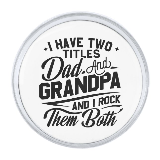 Cool Retro Style Gift for New Grandpas  Silver Finish Lapel Pin (Front)