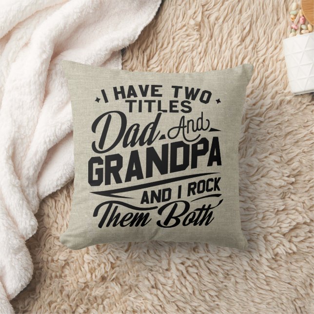 Cool Retro Style Gift for New Grandpas  Throw Pillow (Blanket)