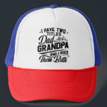 Cool Retro Style Gift for New Grandpas  Trucker Hat<br><div class="desc">Any man who has two titles as dad and grandpa will LOVE it!</div>
