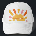 Cool Retro Sunburst Personalized Pickleball  Trucker Hat<br><div class="desc">Super fun pickleball hat featuring a retro pickleball sunburst and your custom text.  Add a player name,  pickleball club name,  funny saying,  etc. Makes the perfect gift/memento for any pickleball party or tournament or pickleball special event.  Get matching hats for your team or pickleball partner.</div>