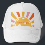 Cool Retro Sunburst Personalized Pickleball  Trucker Hat<br><div class="desc">Super fun pickleball hat featuring a retro pickleball sunburst and your custom text.  Add a player name,  pickleball club name,  funny saying,  etc. Makes the perfect gift/memento for any pickleball party or tournament or pickleball special event.  Get matching hats for your team or pickleball partner.</div>