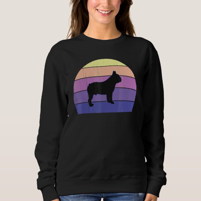 Cool Retro Sunset French Bulldogs Great Dog Owner Sweatshirt (Front)