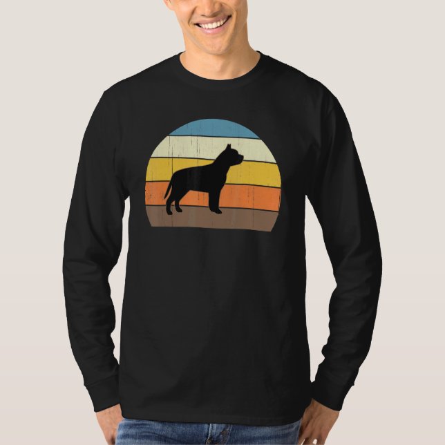 Cool Retro Sunset Pit Bulls - Great Pitbull Owner T-Shirt (Front)