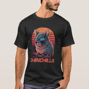 Cool Retro Sunset Sunglasses Chinchilla T-Shirt