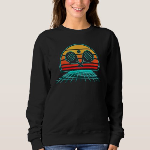 Cool Retro Sunset Vaporwave Padel Sweatshirt