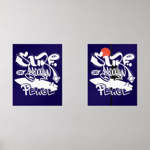 Cool Retro Surf Brooklyn Peace Wall Art Sets