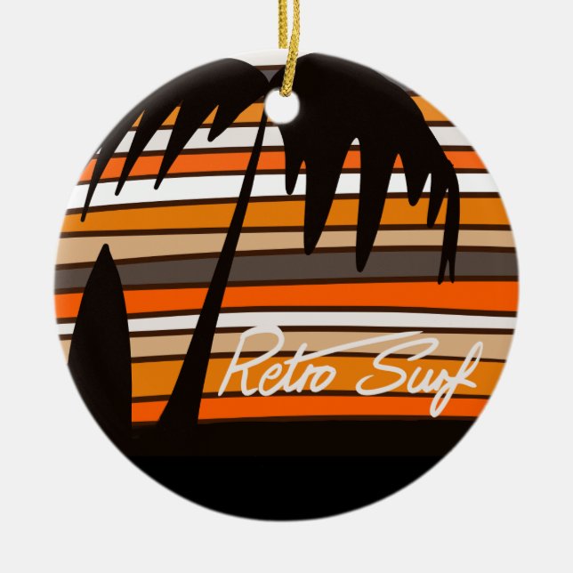 Cool Retro Surf Christmas Ornament  (Front)