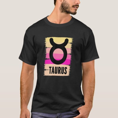 Cool Retro Taurus Birthday Symbol Born In May Apri T_Shirt